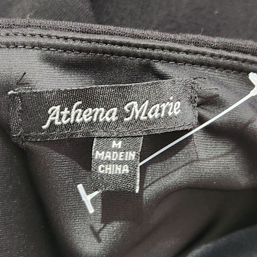 Athena Marie Womens Skirt Size Medium Black Stretch Ruffle Details Front.  New - Picture 9 of 11